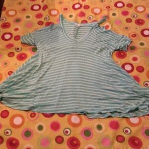 Mint/Aqua Cold Shoulder Tunic